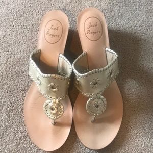 Jack Rogers Wedges- Platinum, sz 9.5